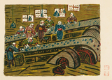 作品画像：撰炭婦［『炭山画譜　大宮昇創作石版集』より］