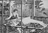 作品画像：黄八丈を織る