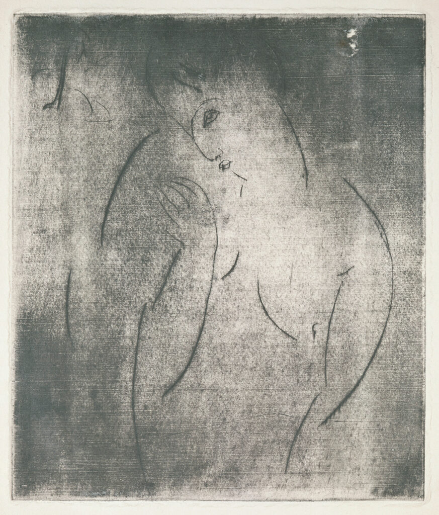 作品画像：左向きの女の半身像