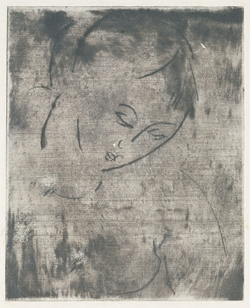 作品画像：右に首をかしげる女