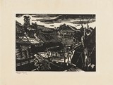 作品画像：『版画12ヶ月』3月　街裏