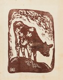 作品画像：『版画12ヶ月』子牛